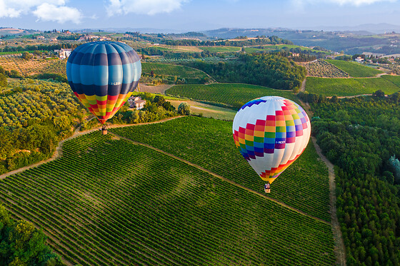 Volo in mongolfiera di un'ora nel Chianti e colazione tipica per due persone con Firenze Mongolfiere
